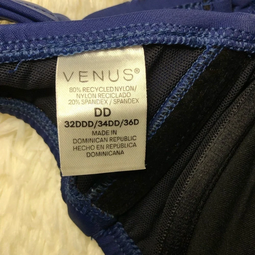 Laguna Wrap Underwire Top Navy Blue Halter Bikini Top size DD and B